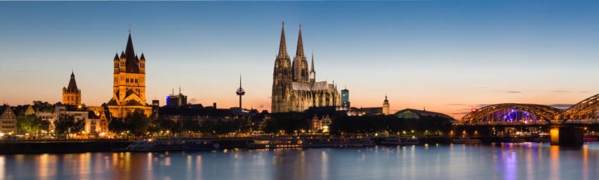 Kölner Skyline mit Dom und Hohenzollernbrücke